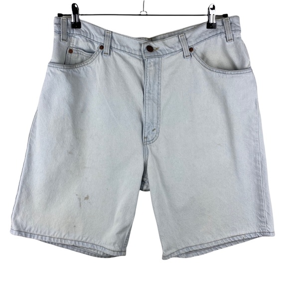 Levi's 550 Orange Tag Vintage Jean Shorts USA Men's Size 38 Stained - Picture 1 of 12